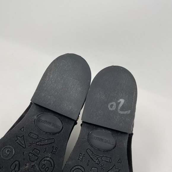 Steve Madden Womens Black Faux Suede Quilted Side Zip Bootie Size 7 - Picture 7 of 11